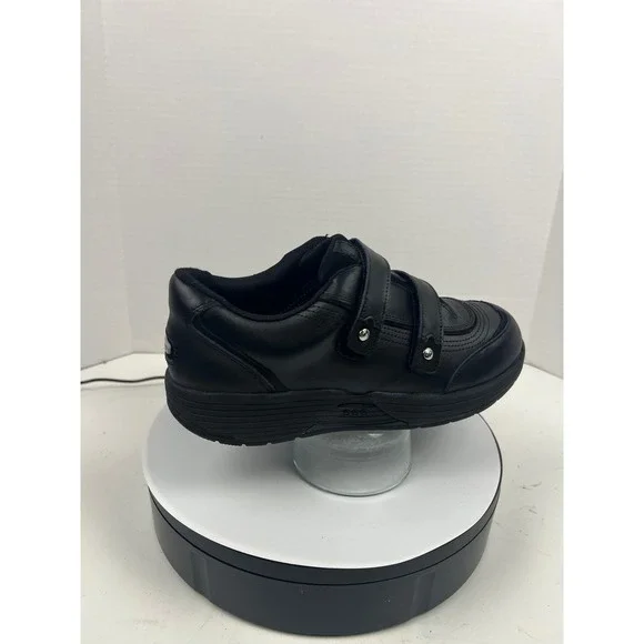 P W Minor Women's Black Leather Double Strap Arch Support Comfort Shoes Size 10